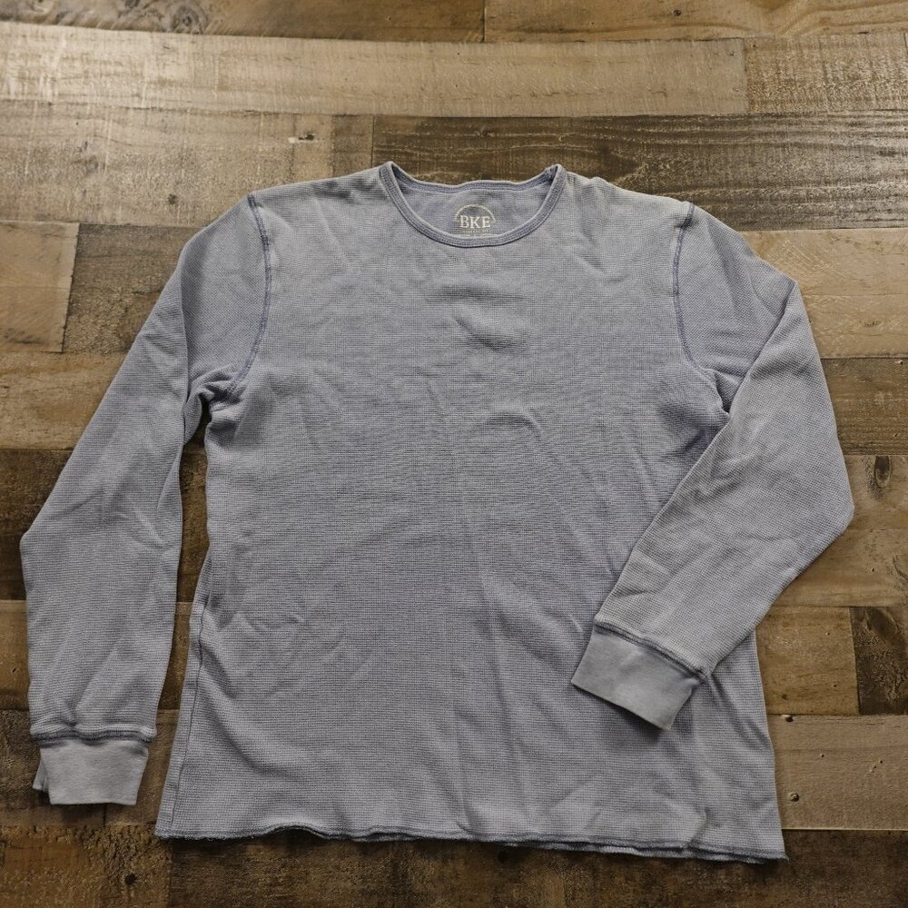 BKE thermal long sleeve crew neck shirt men's large blue